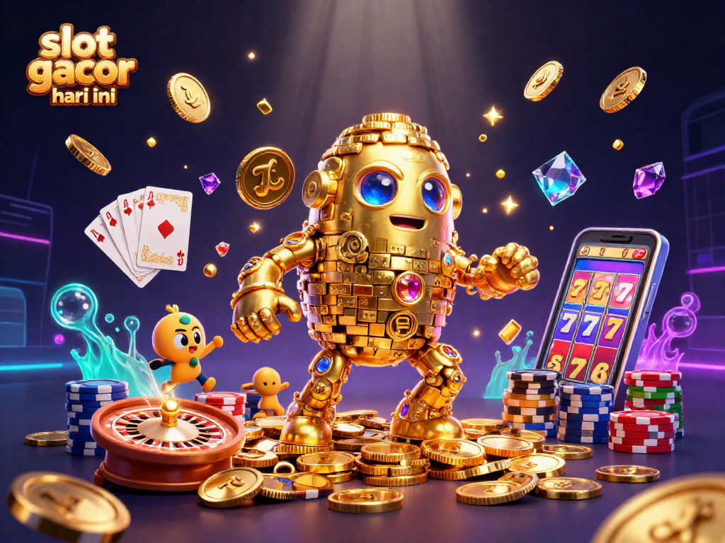 Experience thrilling wins in slot gacor hari ini with dynamic golden golem and vibrant casino elements.