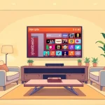 Engaging living room scene showcasing iron iptv on a modern TV.
