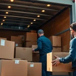 Efficient team showcasing Toronto moving services while packing and loading a truck.