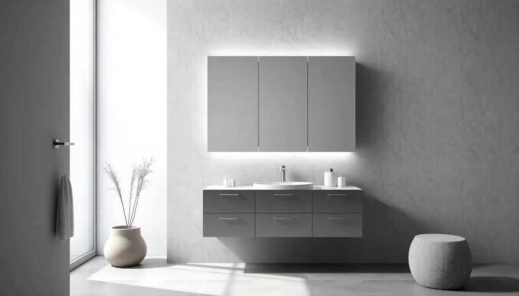 Der sonni Spiegelschrank im modernen Badezimmer bietet elegante Beleuchtung und Funktionalität.