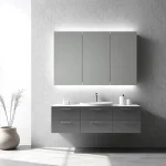 Der sonni Spiegelschrank im modernen Badezimmer bietet elegante Beleuchtung und Funktionalität.
