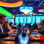 Engaging scene of bettors using sportsbooks in Canada with dynamic visuals and modern design.