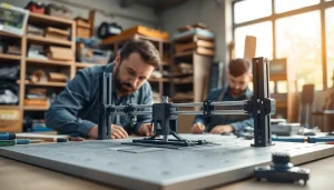 Assemble the pf940v2 jig​ with detailed craftsmanship in a professional workshop setting.