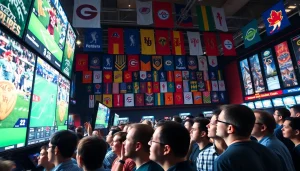 Engaging sportsbook environment showcasing sportsbooks in Georgia with enthusiastic fans.