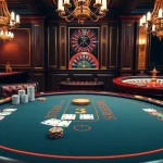 KJCVIP users experiencing thrilling online gambling at an upscale casino, featuring blackjack and roulette.