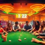 B52 club features an exhilarating casino scene with vibrant slot machines and engaging card games.
