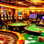 Players enjoying casino games on the BJ38 online platform with vibrant slot machines.