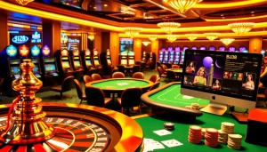 Players enjoying casino games on the BJ38 online platform with vibrant slot machines.