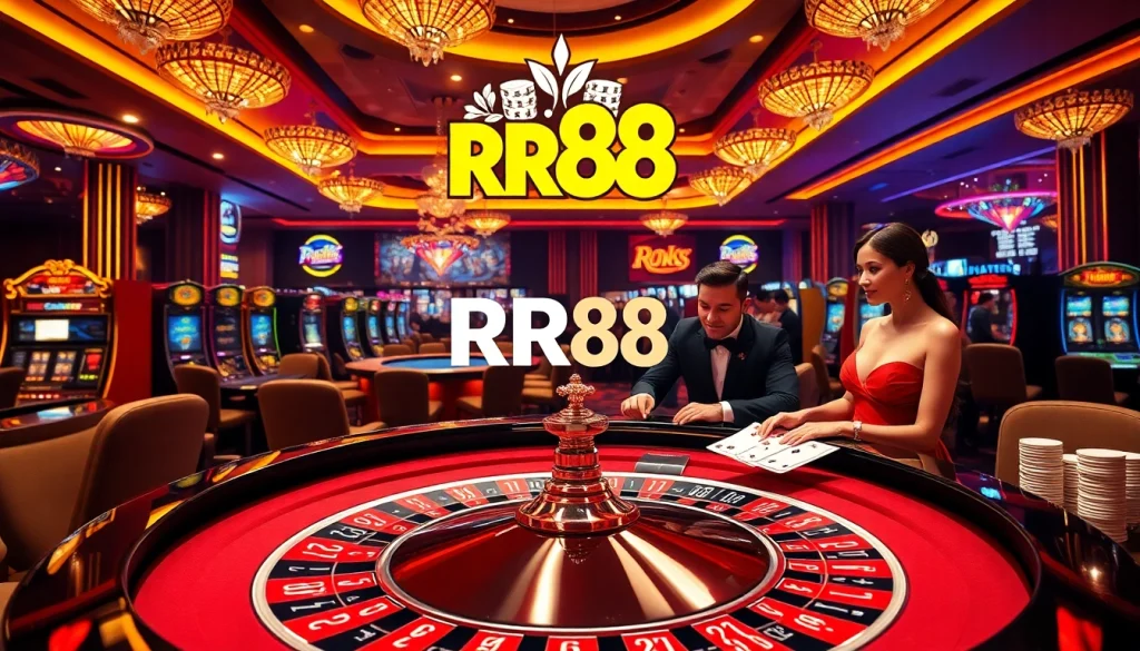 Engaging roulette action at RR88 casino amidst vibrant chips and players.