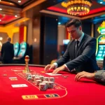 Exciting U88 poker game with professional dealer and vibrant casino atmosphere.