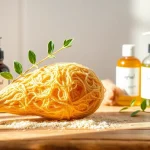 Learn how to use raw loofah for natural skincare, featuring vibrant textures and eco-friendly products.