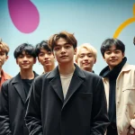 BTS members showcasing their unique styles and vibrant personalities in a dynamic portrait.