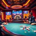 Immersive casino scene at say88 com featuring poker tables, lively players, and a roulette wheel.