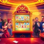 Experience the thrilling gameplay of the olympus slot machine alongside excited casino players.