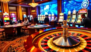 Experience the thrill of bk8 สล็อต as players enjoy engaging games in a luxurious casino setting.