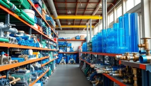 Showcase of Wholesale Plumbing Parts for Contractors at a well-organized warehouse setting