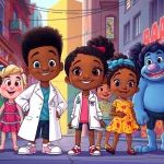 A colorful montage of African American Cartoons featuring iconic characters celebrating culture and creativity.