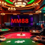 Engaged players enjoying an exciting MM88 gaming session with vibrant casino elements.