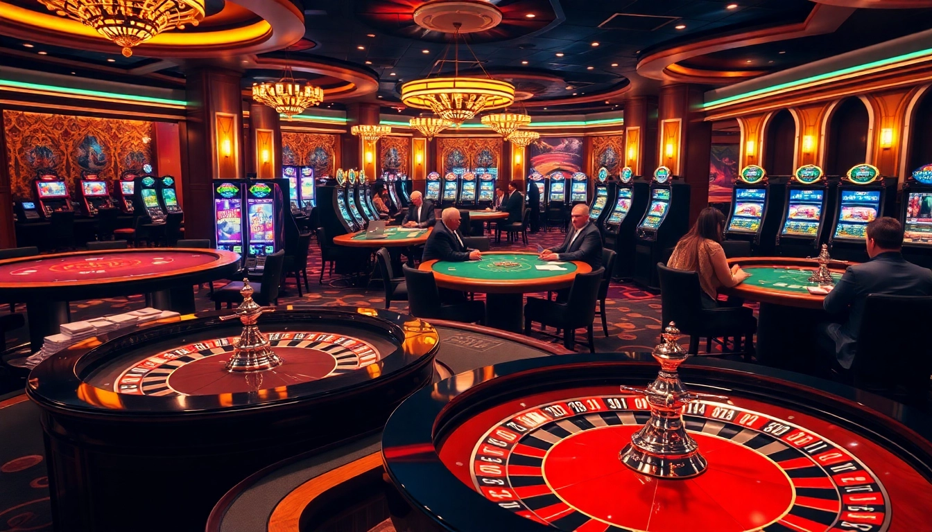 Un gameplay excitant dans un casino en ligne Français 2026 avec des tables vibrantes, des cartes et de la roulette.