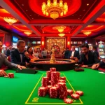 Experience the thrill of winning at https://vin777.green/ with players at a vibrant poker table in an upscale casino.