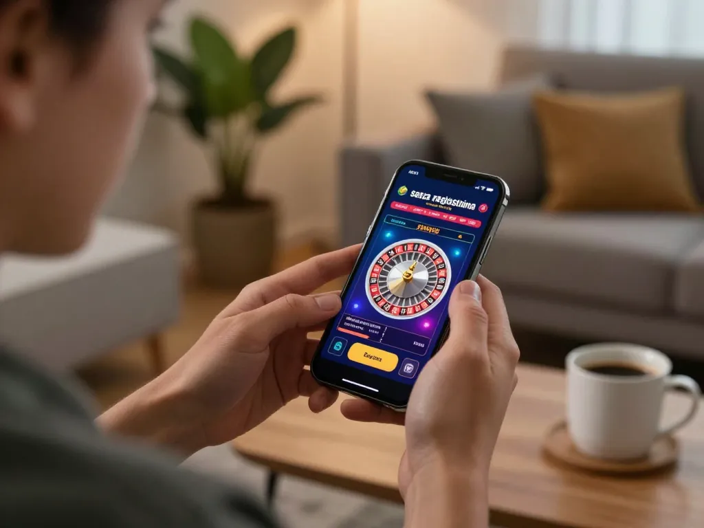 Casino senza registrazione mobile gameplay on smartphone showcasing roulette excitement and easy access.