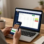 Experience mau777 slot excitement with live betting on a laptop in a cozy home setting.