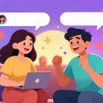 Engaging NSFW AI chat scene showcasing animated characters in a playful online conversation, reflecting diversity and excitement.