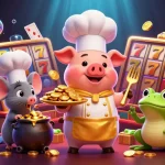 Spin and win big with slot 5k's vibrant scene featuring characters celebrating jackpots and bonuses!