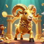 Gioca nei migliori bitcoin casino 2026 con un'illustrazione vivace di un ariete d'oro e elementi crittografici.
