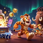 Join the excitement to learn more about casino gaming with a cartoon caveman and tiger duo.
