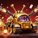 Spin slots and win big with DRAGON222 in this vibrant casino-themed 3D illustration.
