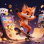 Jouez à des jeux de casino en ligne machine à sous avec un renard et un lapin dans un monde coloré.