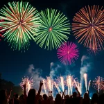 Experience the thrill of cheap fireworks near me illuminating a joyful night with vibrant displays.