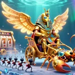 Experience thrilling gameplay at LV88 with an exciting scene of a scarab beetle and gaming elements.