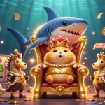 Jouez au casino en ligne avec le roi hamster doré et ses gardes sous-marins, royaume d'illuminations joyeuses.