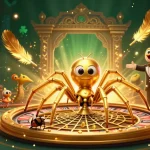 Un joueur nerveux plaçant des paris sur un casino en ligne animé autour d'une toile de roulette.