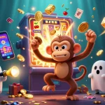 Plongez dans l'univers du casino en ligne avec ce dessin animé 3D illustrant des jeux d'argent captivants.