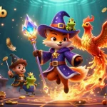 Experience thrilling games at iwinclub with a vibrant casino scene showcasing magical elements.