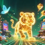 Experience thrilling gameplay at 789bet with neon tigers and jackpot explosions in a vibrant casino.