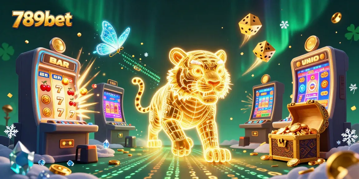 Experience thrilling gameplay at 789bet with neon tigers and jackpot explosions in a vibrant casino.