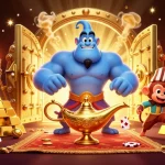 Jouez à des jeux amusants de casino en ligne avec un génie et un tapis magique.