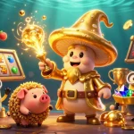 Gioca nei casino non AAMS con l'illustrativa magia del wizard oro e minion, circondati da vincite e premi.