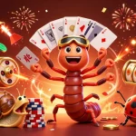 Engage in situs toto with vibrant casino elements and animated characters in an exciting digital scene.