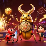 Juega en los mejores casinos online con esta ilustración vibrante y emocionante que captura la esencia del juego.
