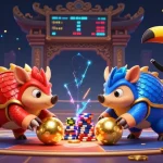 Experience the excitement of menangclub88 online gaming with vibrant pangolins and poker chips.
