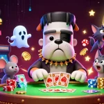 Jouer au casino en ligne avec des personnages de dessin animé, un bulldog et un chat loup dans un décor vibrant