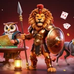 Découvrez le meilleur site de poker en ligne avec des personnages animés entourés de tables de poker et de jetons.