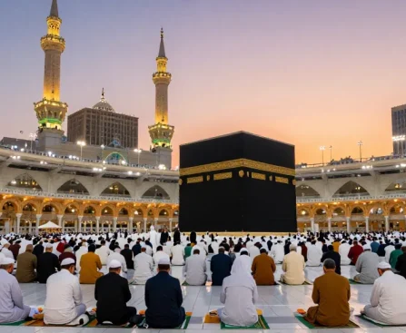 Experience unmissable umroh full ramadhan with stunning visuals of pilgrims at Masjidil Haram enjoying their spiritual journey.