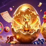 Jouez au casino en ligne avec des éléments de loterie, des tickets d'or et un dragon doré captivant.