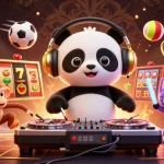 Rejoignez l'excitation des jeux de casino en ligne avec un DJ panda et des symboles de jackpot.